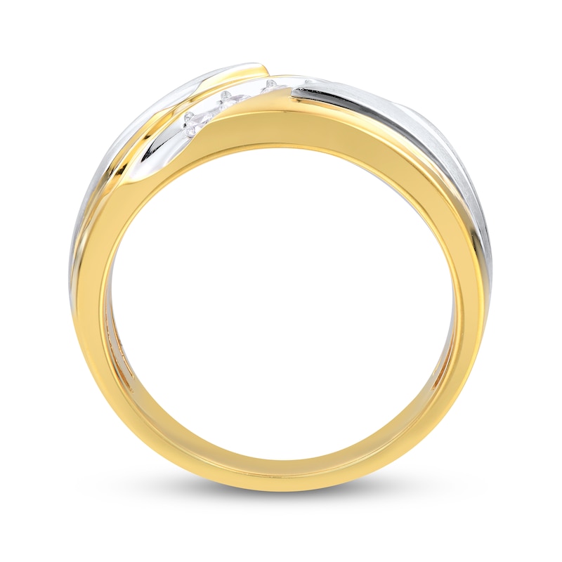Main Image 3 of Previously Owned Men's Diamond Anniversary Band 1/4 ct tw Round 14K Two-Tone Gold