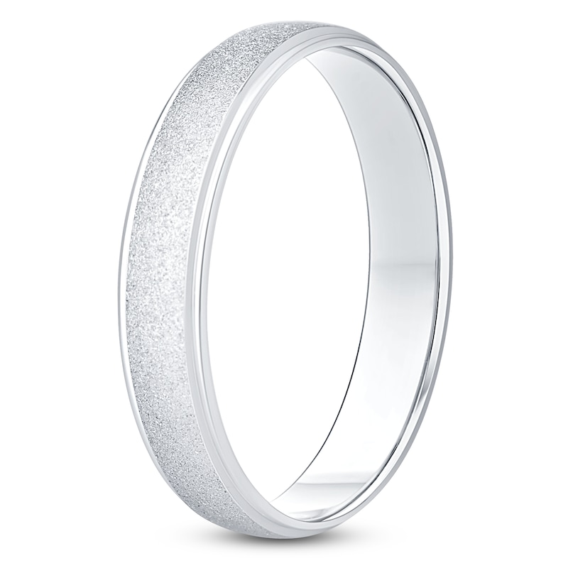 Main Image 2 of Previously Owned Men's Sandblasted Wedding Band 14K White Gold 4mm