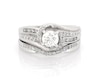 Thumbnail Image 1 of Previously Owned Round-Cut Diamond Bypass Swirl Bridal Set 3/4 ct tw 14K White Gold Size 6