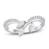 Thumbnail Image 1 of Previously Owned Certified Diamond Marquise & Round-Cut Contour Ring 3/8 ct tw 14K White Gold