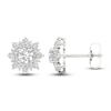 Thumbnail Image 1 of Previously Owned Diamond Starburst Halo Stud Earrings 1 ct tw 14K White Gold