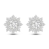 Thumbnail Image 2 of Previously Owned Diamond Starburst Halo Stud Earrings 1 ct tw 14K White Gold