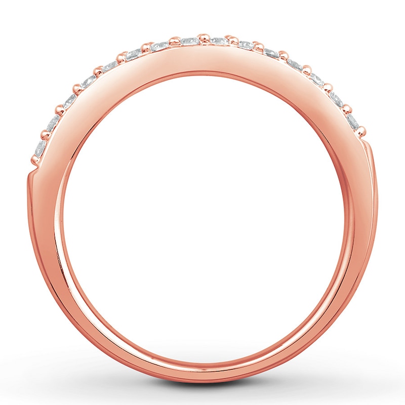 Main Image 2 of Previously Owned Diamond Contour Anniversary Band 1/4 ct tw Round 14K Rose Gold