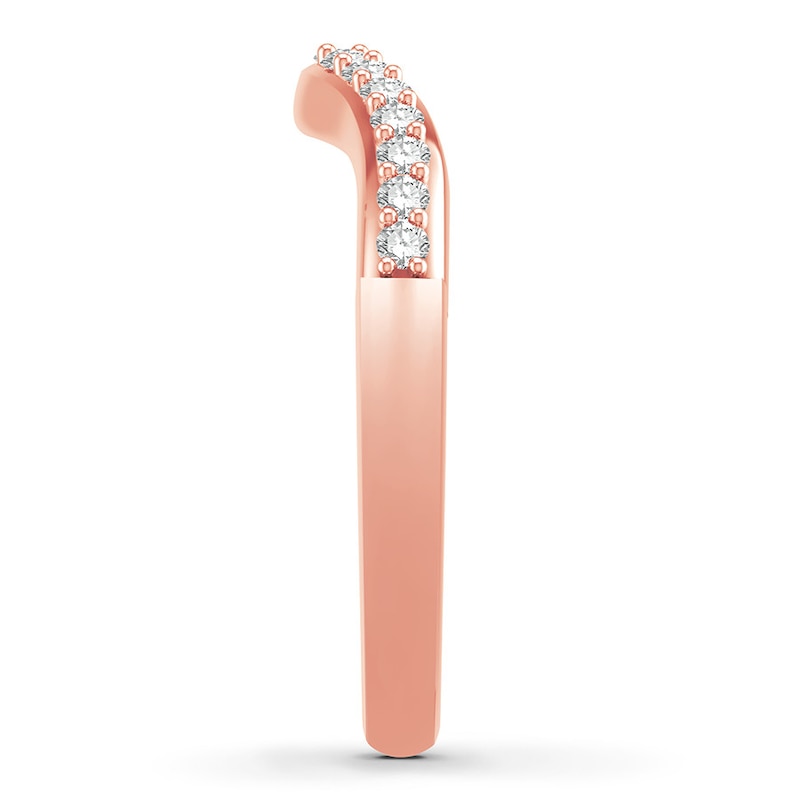 Main Image 3 of Previously Owned Diamond Contour Anniversary Band 1/4 ct tw Round 14K Rose Gold