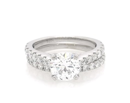 Previously Owned Round-Cut Diamond Bridal Set 2-3/8 ct tw 18K White Gold Size 4.5