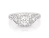 Thumbnail Image 1 of Previously Owned Round-Cut Diamond Halo Engagement Ring 1-1/8 ct tw 14K White Gold Size 6.75