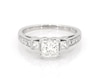 Thumbnail Image 1 of Previously Owned Princess-Cut Diamond Three-Stone Engagement Ring 1-3/8 ct tw 14K White Gold Size 7.75