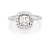 Thumbnail Image 1 of Previously Owned Round-Cut Diamond Cushion-Shaped Halo Engagement Ring 1-1/8 ct tw 14K White Gold Size 5.75