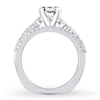 Thumbnail Image 2 of Previously Owned Diamond Engagement Ring Setting 1 ct tw Oval/Round 18K White Gold