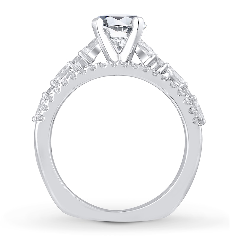 Main Image 2 of Previously Owned Diamond Engagement Ring Setting 1 ct tw Oval/Round 18K White Gold