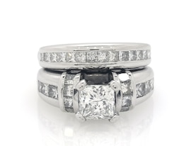 Previously Owned Princess-Cut Diamond Bridal Set 2-5/8 ct tw 18K White Gold Size 5.25