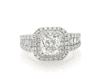 Thumbnail Image 1 of Previously Owned Cushion-Cut Diamond Double Halo Engagement Ring 2-3/8 ct tw 14K White Gold Size 4.25