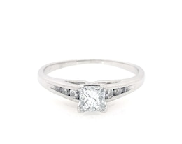 Previously Owned Princess-Cut Diamond Engagement Ring 5/8 ct tw 14K White Gold Size 7.5