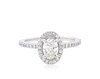 Thumbnail Image 1 of Previously Owned Oval-Cut Diamond Halo Engagement Ring 7/8 ct tw 14K White Gold Size 6