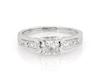 Thumbnail Image 1 of Previously Owned Princess-Cut Diamond Milgrain Engagement Ring 3/4 ct tw 14K White Gold Size 5.5