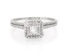 Thumbnail Image 1 of Previously Owned Princess-Cut Diamond Double Halo Bridal Set 5/8 ct tw 14K White Gold Size 9