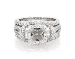 Previously Owned Diamond Bridal Setting 7/8 ct tw 14K White Gold Size 5.25