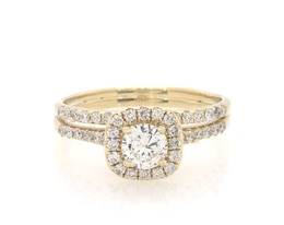 Previously Owned Diamond Bridal Set 1 carat tw Round-cut 14K Yellow Gold