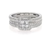Thumbnail Image 1 of Previously Owned Princess-Cut Quad Diamond Bridal Set 3/4 ct tw 14K White Gold Size 6.75