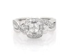 Thumbnail Image 1 of Previously Owned Princess-Cut Quad Diamond Halo Bridal Set 5/8 ct tw 14K White Gold Size 7.25