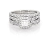 Thumbnail Image 1 of Previously Owned Princess-Cut Diamond Halo Bridal Set 1-1/2 ct tw 14K White Gold Size 6.75