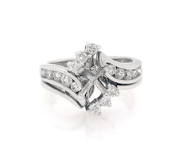 Previously Owned Diamond Bypass Engagement Ring Setting 3/4 ct tw 14K White Gold Size 6.5