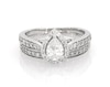 Thumbnail Image 1 of Previously Owned Pear-Shaped Diamond Halo Bridal Set 1-1/4 ct tw 14K White Gold Size 6.25