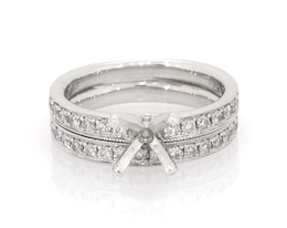 Previously Owned Diamond Milgrain Bridal Setting 1 ct tw 14K White Gold Size 6.75