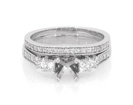 Previously Owned Diamond Bridal Setting 3/4 ct tw Platinum Size 8.5