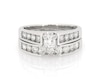 Thumbnail Image 1 of Previously Owned Princess-Cut Diamond Bridal Set 1-3/8 ct tw 14K White Gold Size 8.25