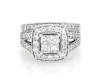 Thumbnail Image 1 of Previously Owned Princess-Cut Quad Diamond Bridal Set 2 ct tw 14K White Gold Size 6.5