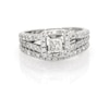 Thumbnail Image 1 of Previously Owned Princess-Cut Diamond Cushion Halo Bridal Set 1 ct tw 14K White Gold Size 4.5