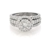 Thumbnail Image 1 of Previously Owned Round-Cut Diamond Halo Bridal Set 2 ct tw 14K White Gold Size 6