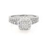 Thumbnail Image 1 of Previously Owned Princess-Cut Diamond Cushion Halo Bridal Set 1 ct tw 14K White Gold Size 5.75