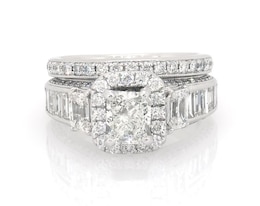 Previously Owned Neil Lane Radiant-Cut Diamond Bridal Set 3 ct tw 14K White Gold Size 5.5