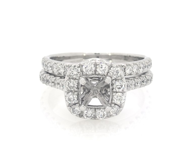 Main Image 1 of Previously Owned Neil Lane Diamond Bridal Setting 1-1/2 ct tw 14K White Gold Size 7.25