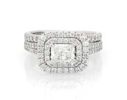 Previously Owned Neil Lane Radiant-Cut Diamond Bridal Set 2 ct tw 14K White Gold Size 7.25