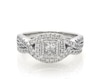 Thumbnail Image 1 of Previously Owned Princess-Cut Diamond Cushion Halo Bridal Set 1 ct tw 14K White Gold Size 5.5