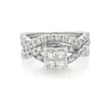 Thumbnail Image 1 of Previously Owned Princess-Cut Quad Diamond Bridal Set 1-1/4 ct tw 14K White Gold Size 5.5