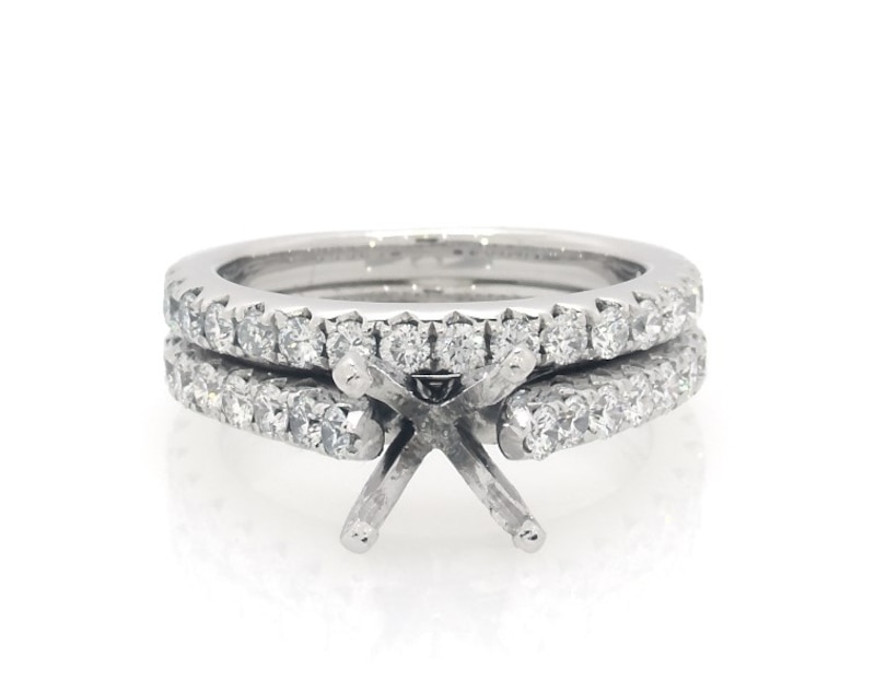 Main Image 1 of Previously Owned Diamond Bridal Setting 1 ct tw 18K White Gold Size 4.75
