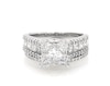 Thumbnail Image 1 of Previously Owned Princess & Trillion-Cut Multi-Diamond Bridal Set 2-1/4 ct tw 14K White Gold Size 6.5