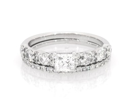 Previously Owned Princess-Cut Diamond Bridal Set 1-1/5 ct tw 14K White Gold Size 6