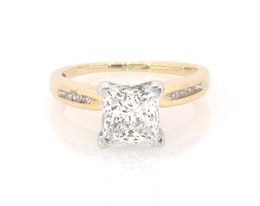 Previously Owned Princess-Cut Diamond Engagement Ring 1-1/2 ct tw 14K Yellow Gold Size 3.5