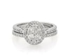 Thumbnail Image 1 of Previously Owned Multi-Diamond Oval Halo Bridal Set 7/8 ct tw 14K White Gold Size 5