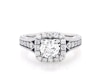 Thumbnail Image 1 of Previously Owned Round-Cut Diamond Cushion Halo Engagement Ring 1-1/4 ct tw 14K White Gold Size 5.5