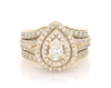 Thumbnail Image 1 of Previously Owned Neil Lane Pear-Shaped Diamond Double Halo Bridal Set 2-3/8 ct tw 14K Yellow Gold Size 6.5