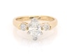 Thumbnail Image 1 of Previously Owned Marquise & Round-Cut Diamond Three-Stone Engagement Ring 1-1/5 ct tw 14K Yellow Gold Size 5
