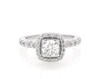 Thumbnail Image 1 of Previously Owned Round-Cut Diamond Cushion Halo Engagement Ring 1-1/6 ct tw 14K White Gold Size 5
