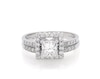 Thumbnail Image 1 of Previously Owned Princess-Cut Diamond Square Halo Bridal Set 1-1/4 ct tw 14K White Gold Size 7.5