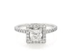 Thumbnail Image 1 of Previously Owned Princess-Cut Diamond Square Halo Engagement Ring 1-1/6 ct tw 14K White Gold Size 5.75